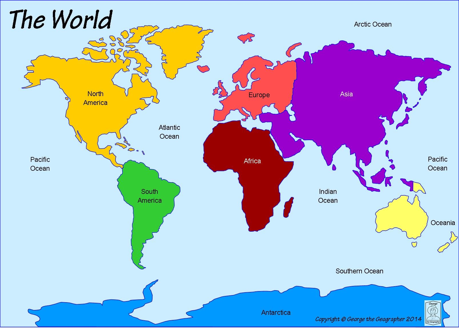 Printable Map Of Continents