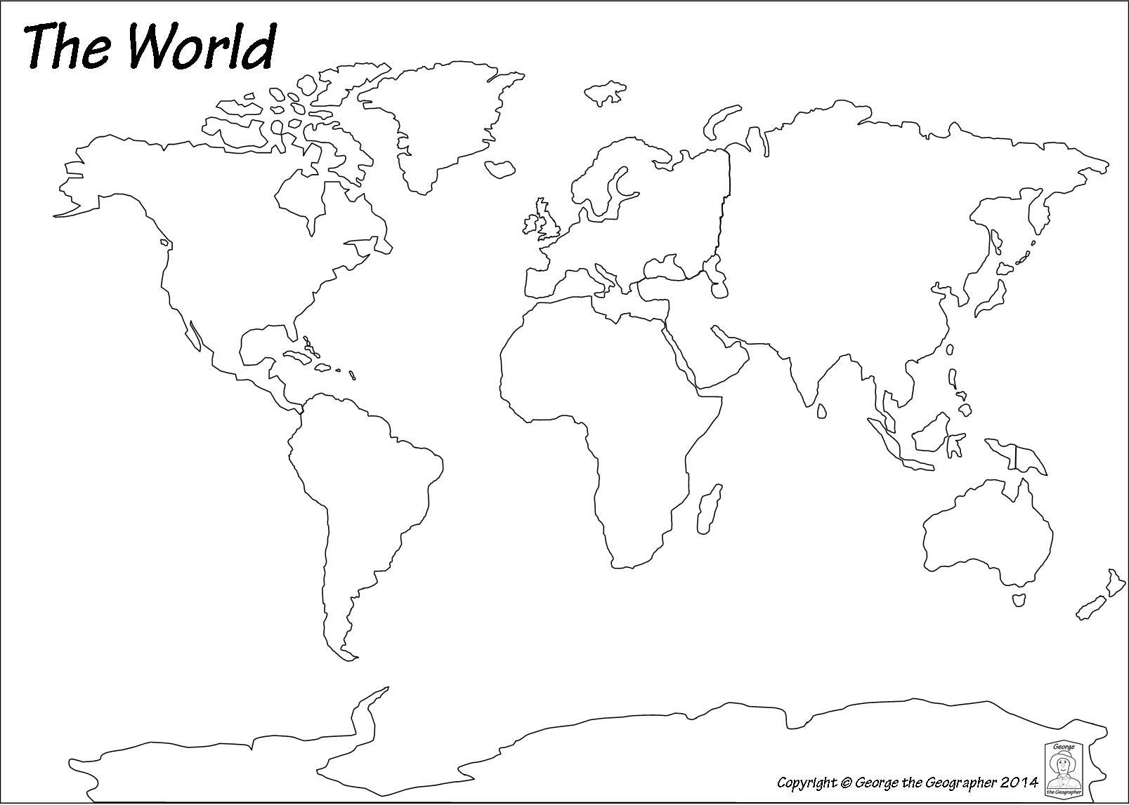 Map Of The Continents Printable