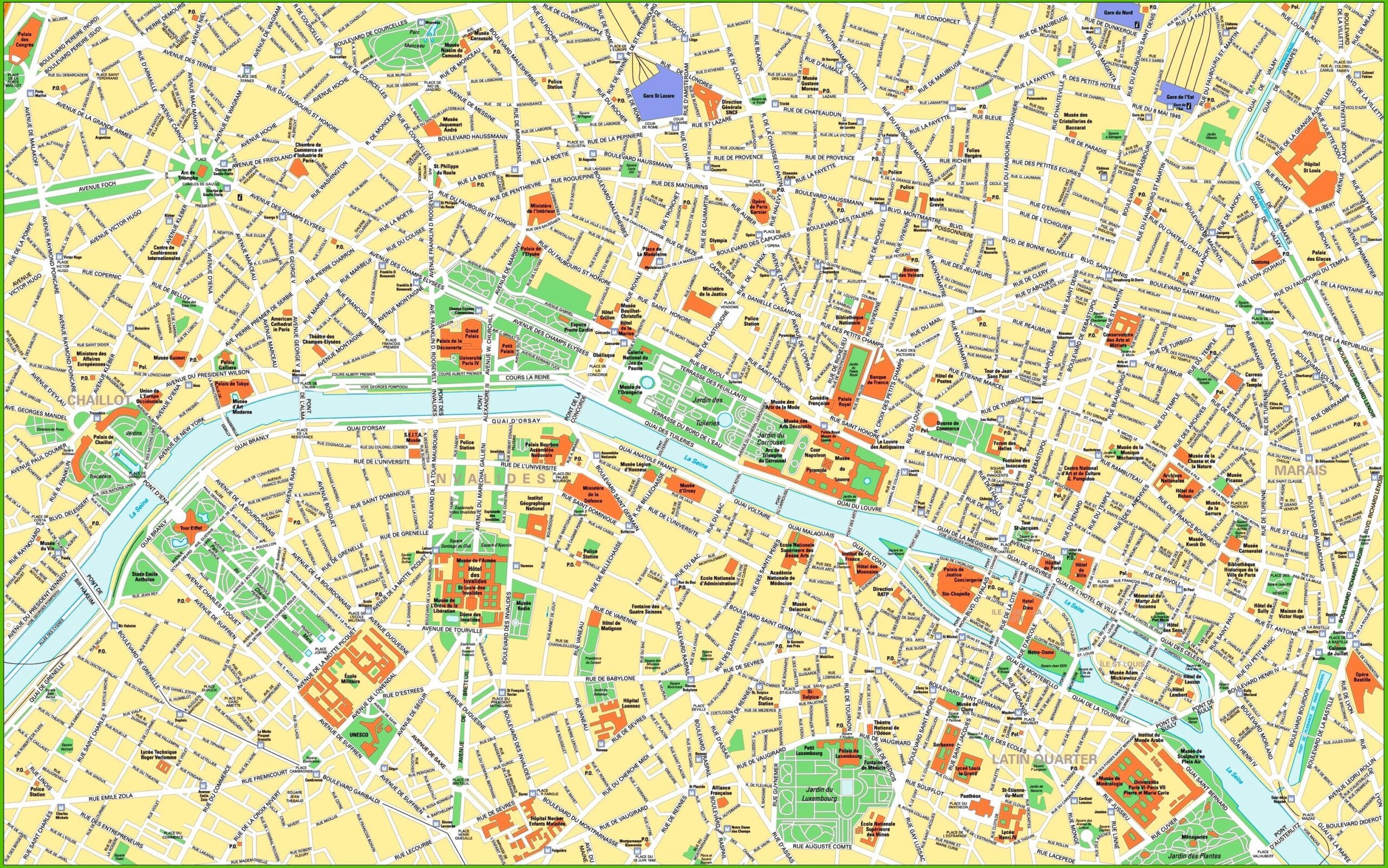 Paris City Center Map Map Of Paris City Centre Attractions le de France France 