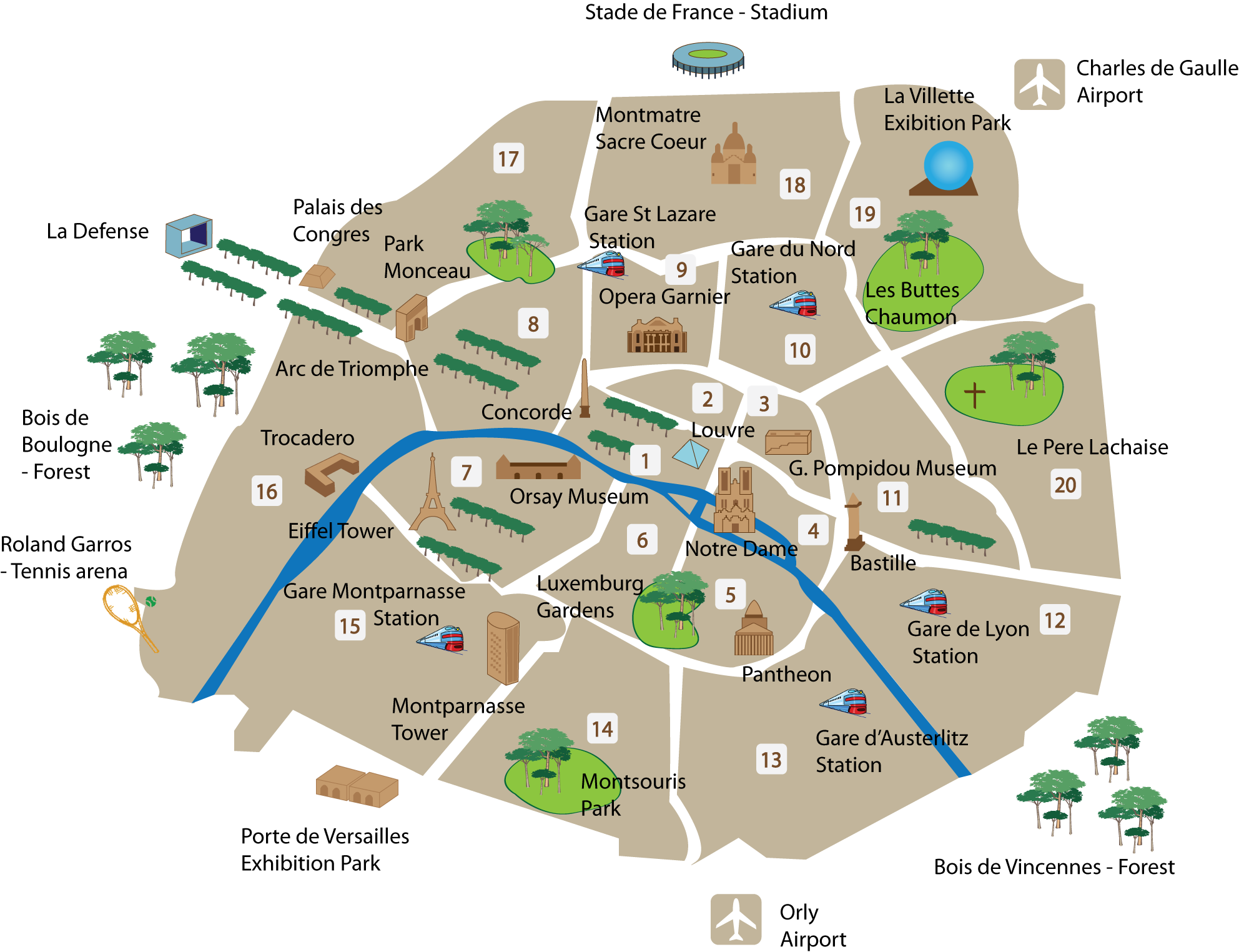 printable map of paris france