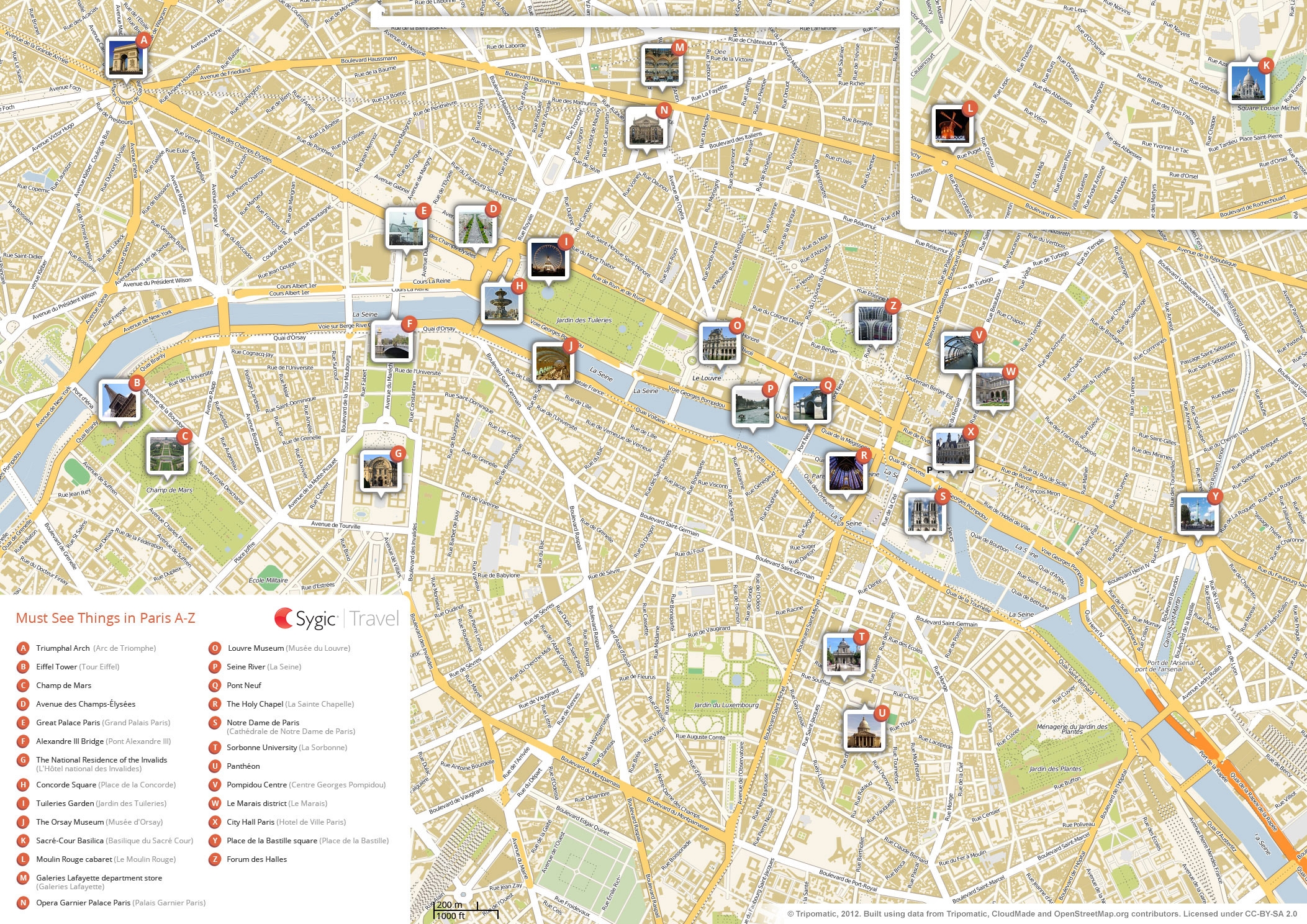 Printable Map Of Paris France