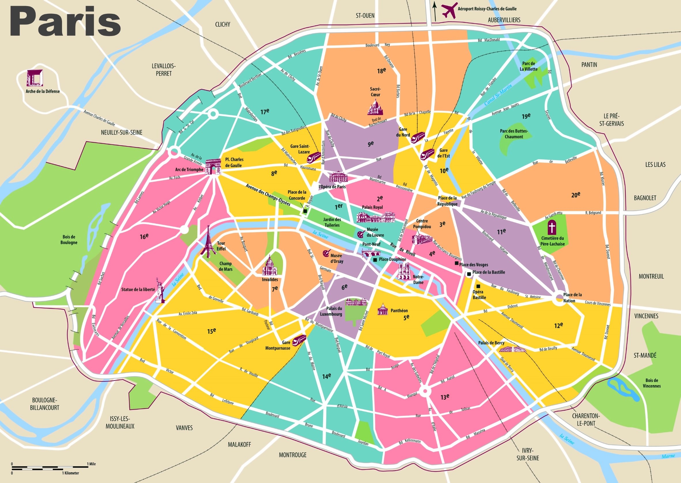 printable map of paris