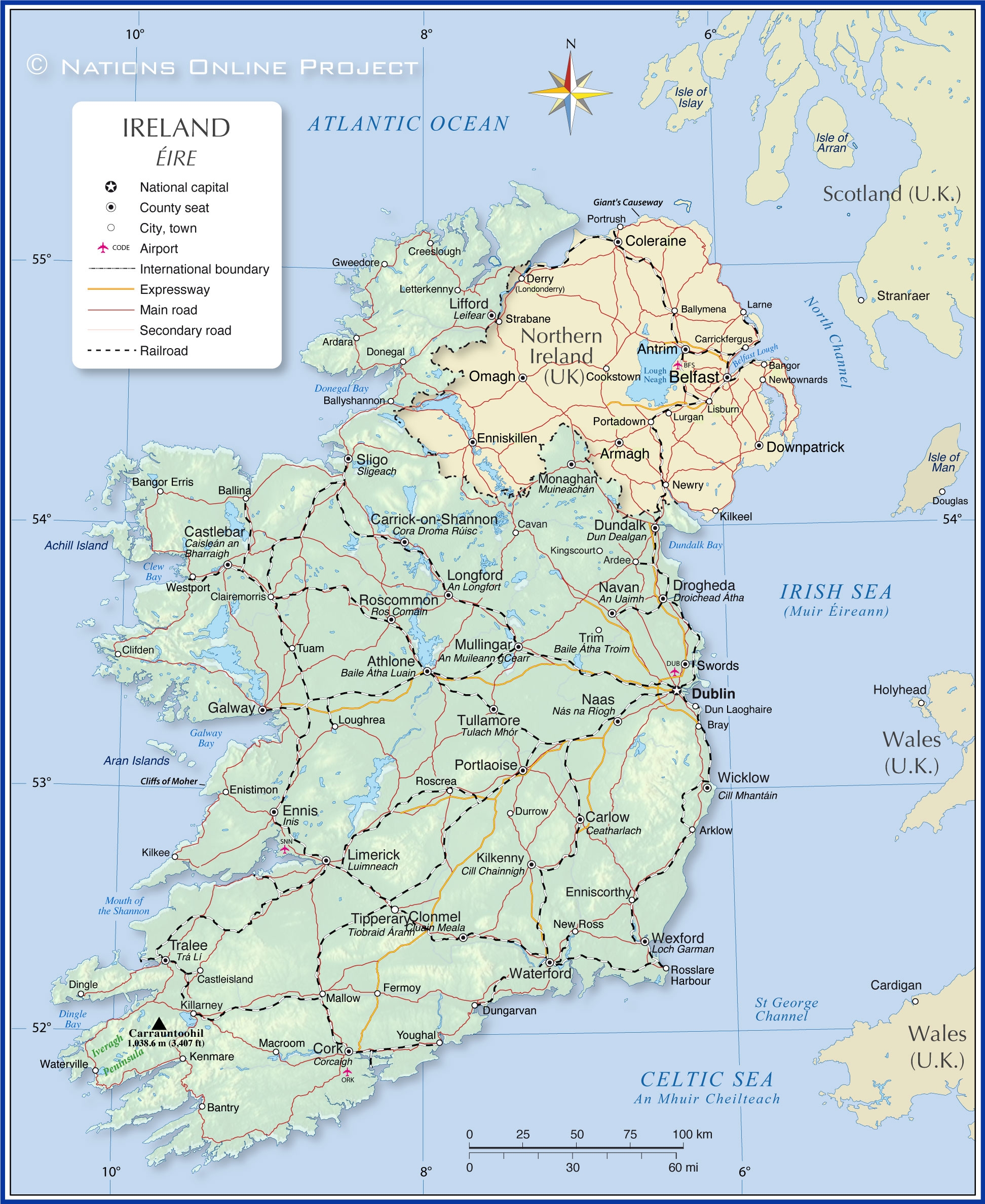 Political Map Of Ireland Nations Online Project