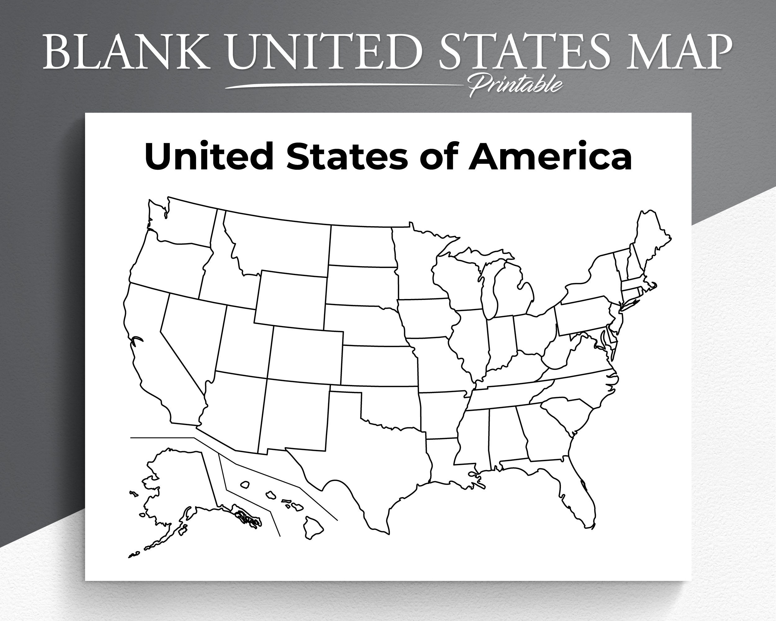 Printable Blank US Map Educational Map For Kids USA Coloring Page United States Map Coloring Etsy Printable Blank US Map Educational Map For Kids USA Coloring Page United States Map Coloring Etsy