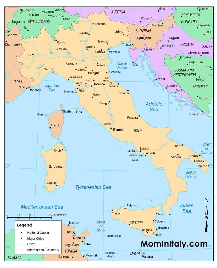 Printable Italy Map