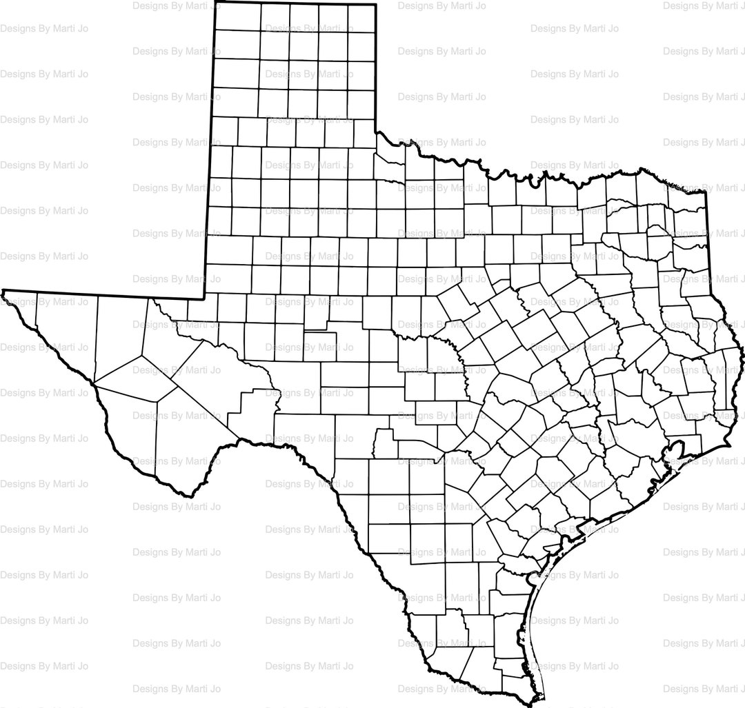 map of texas counties printable
