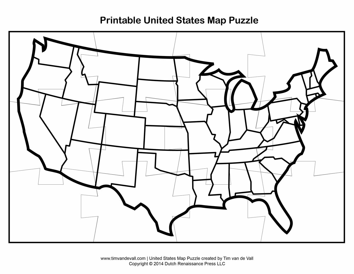 printable blank us state map
