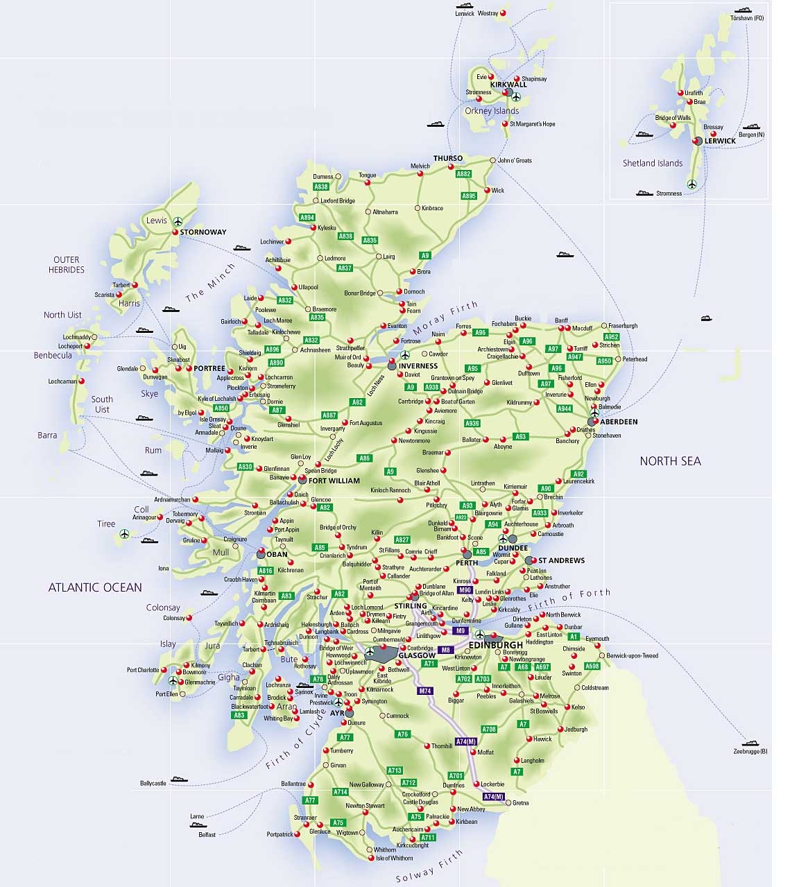 Printable Map Of Scotland