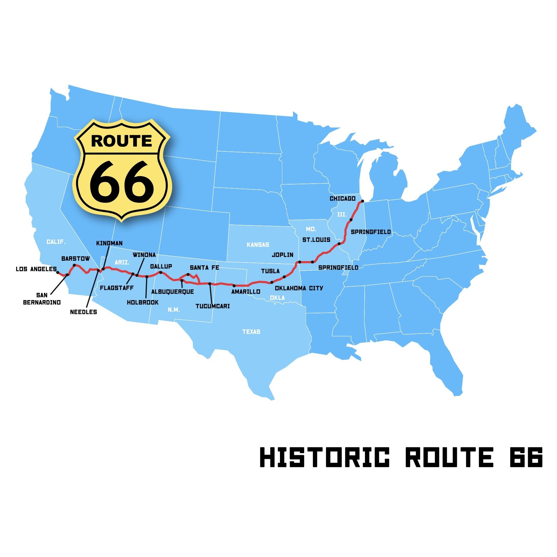 Printable Map Route 66