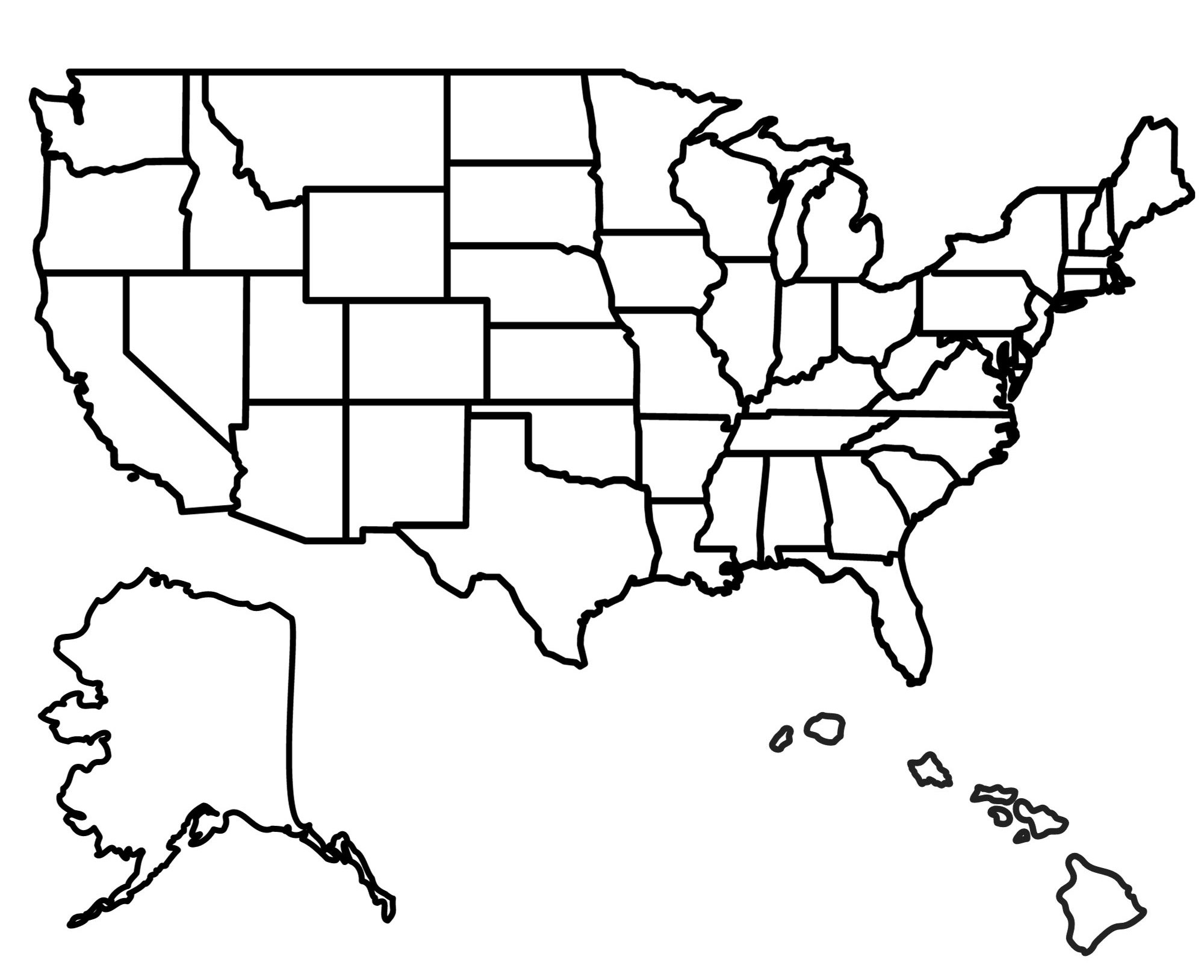 map of america printable