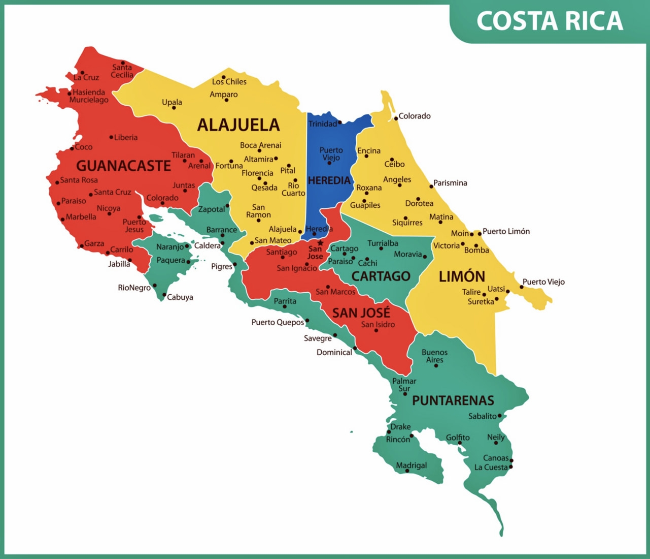 printable map of costa rica