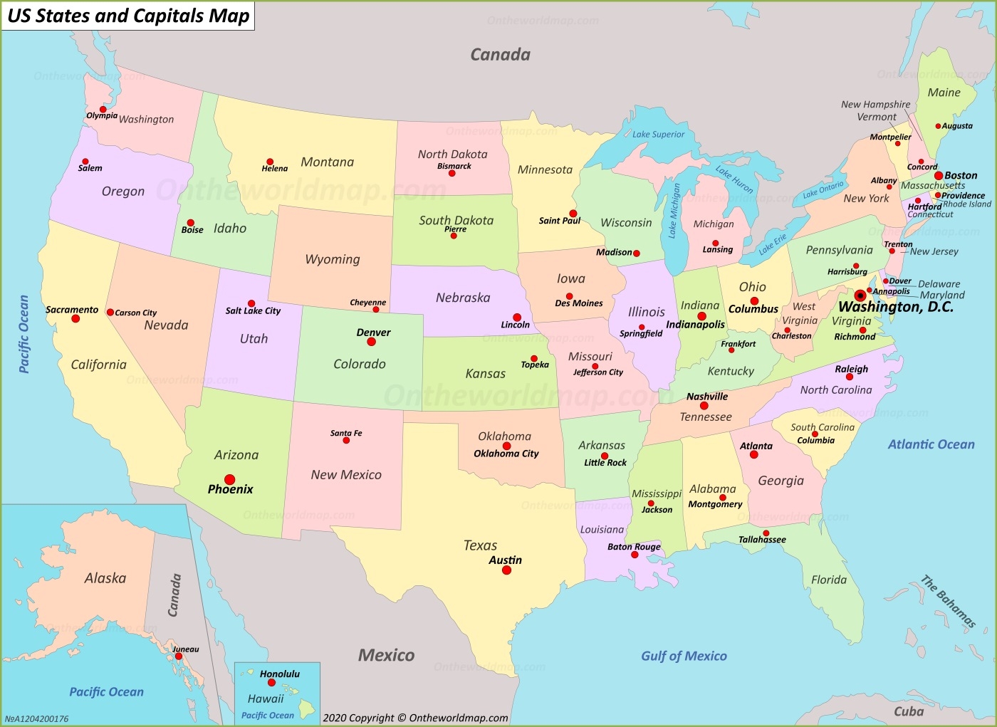 us map with capitals printable