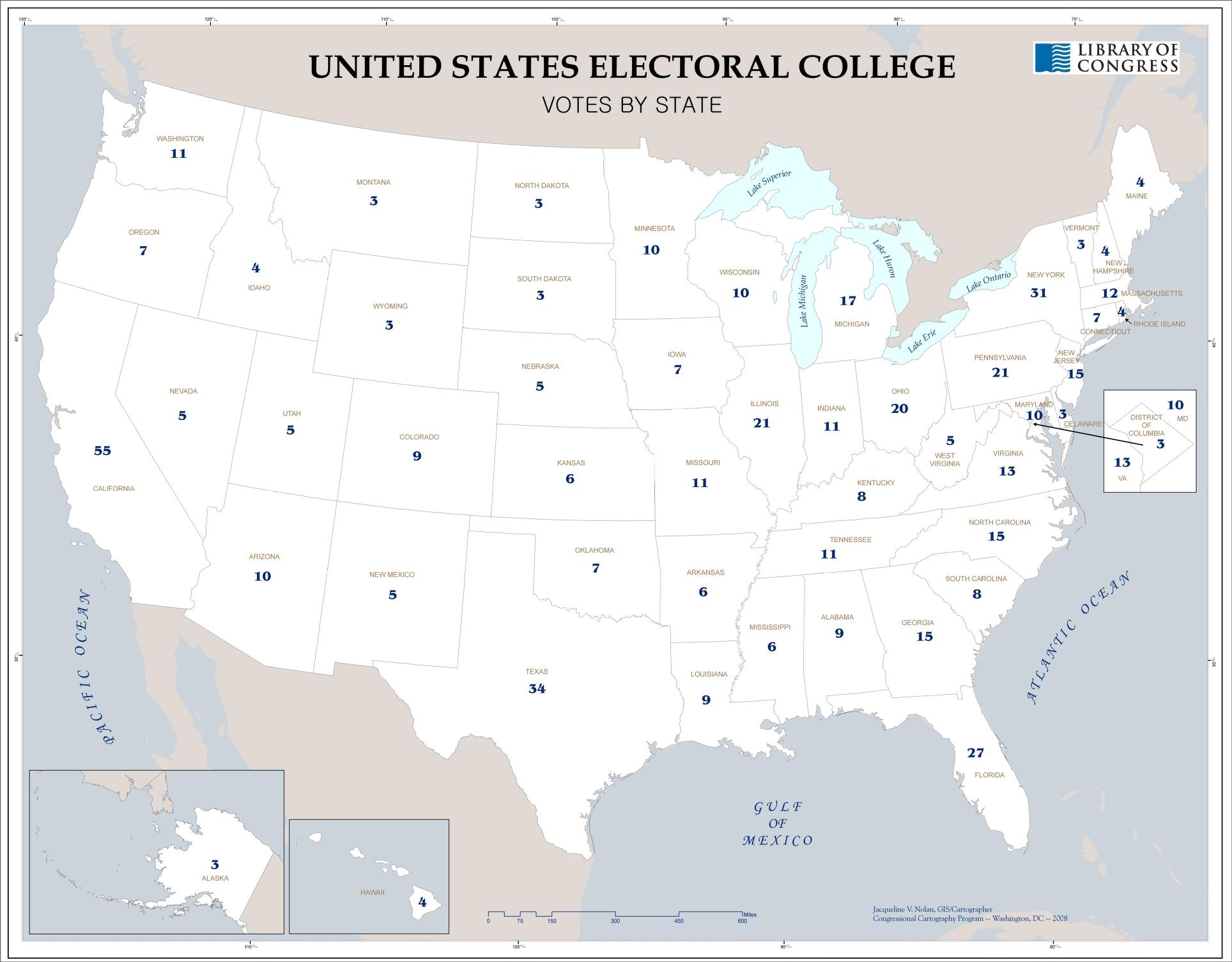 Printable Electoral College Map