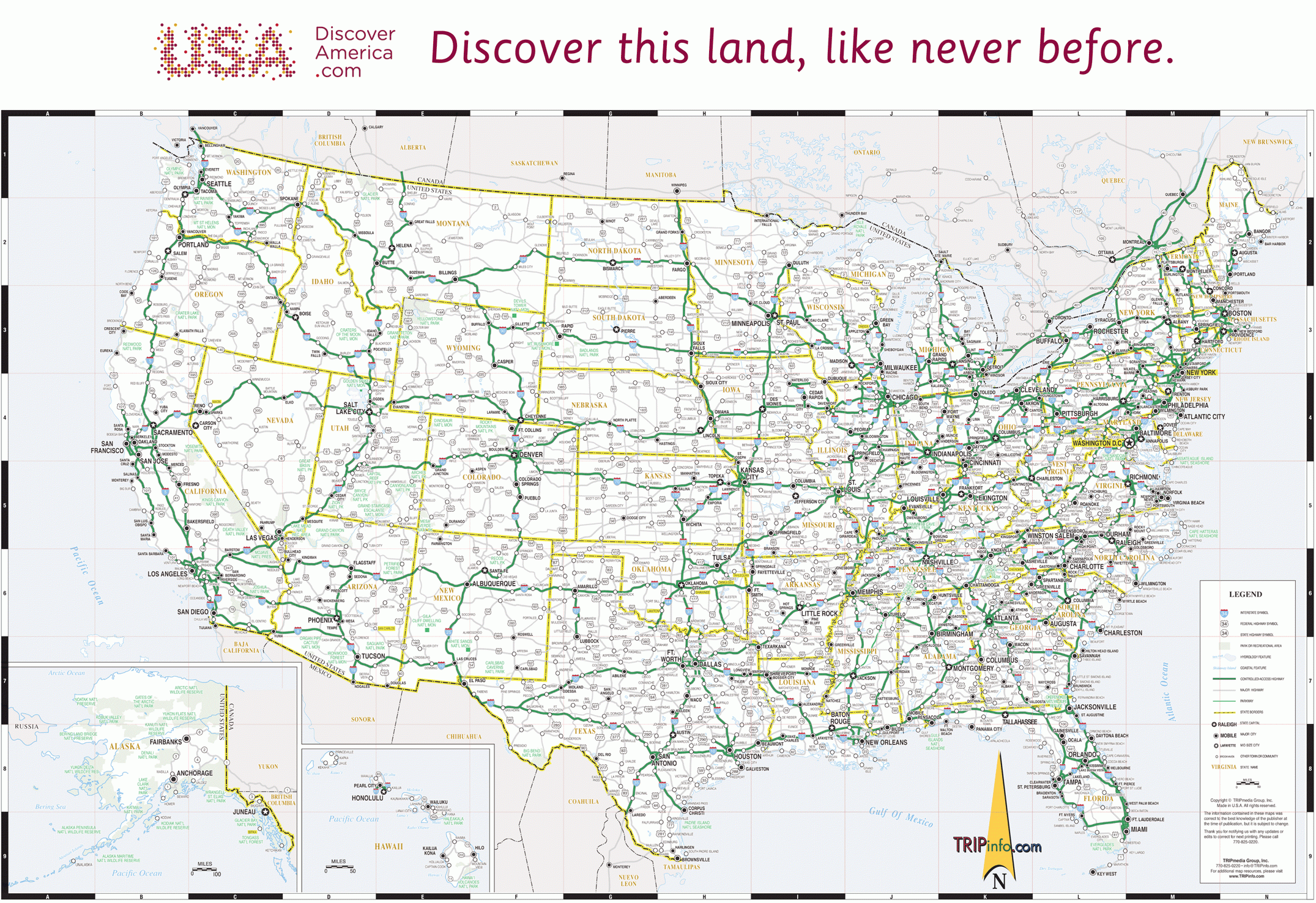 Road Map Of United States Printable
