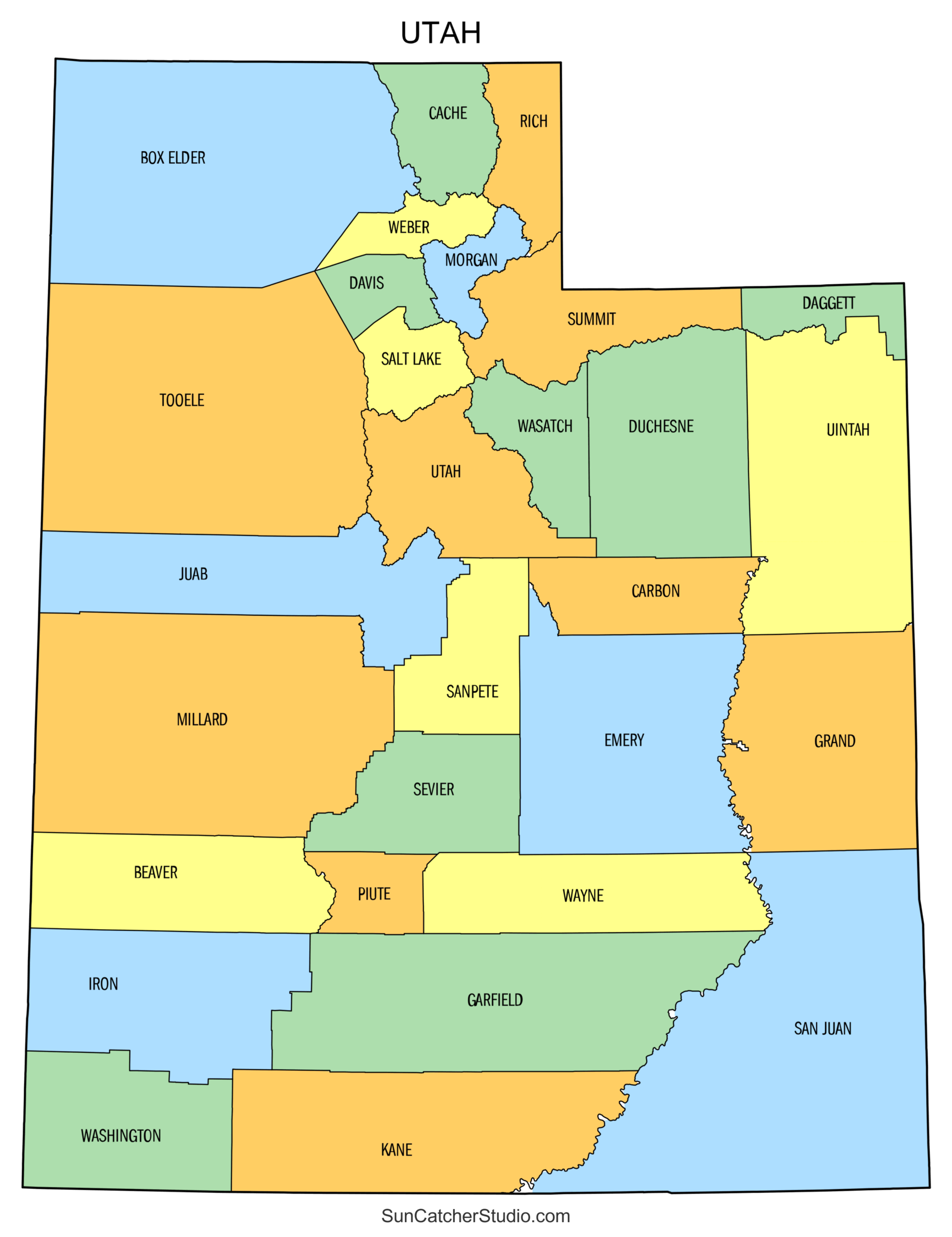 utah printable map