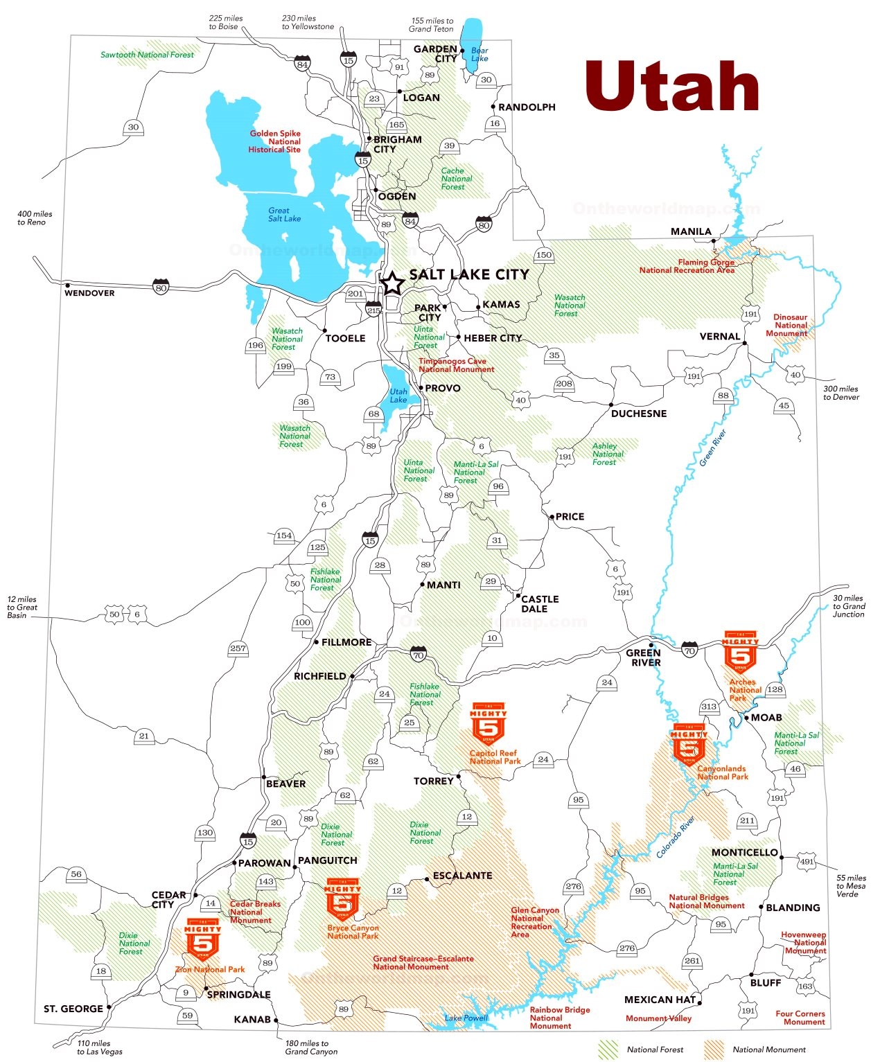 printable map of utah