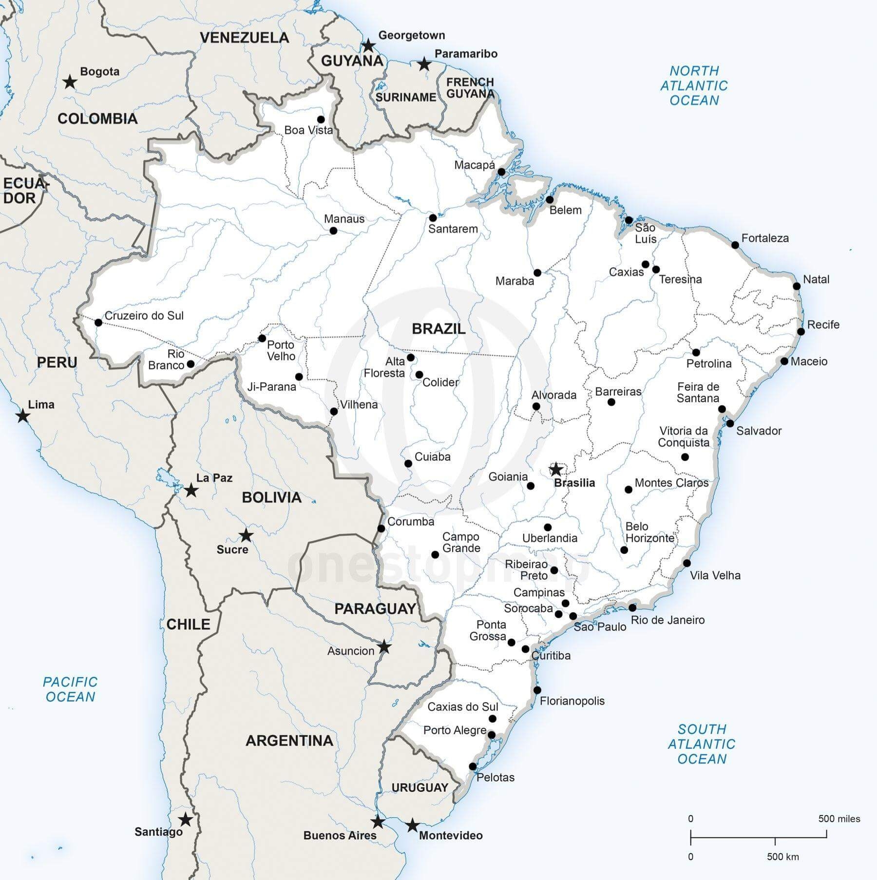 Printable Brazil Map
