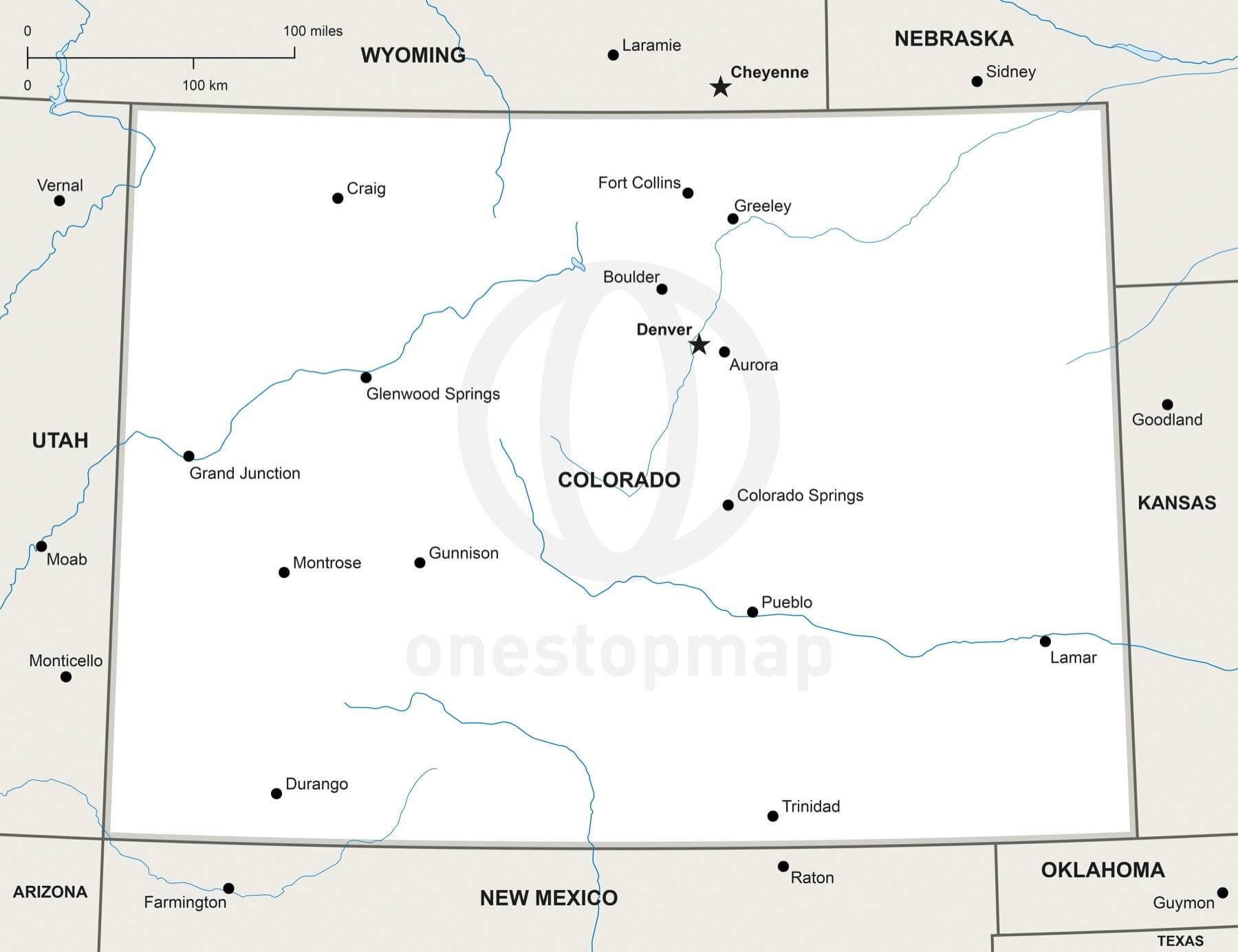 map of colorado printable