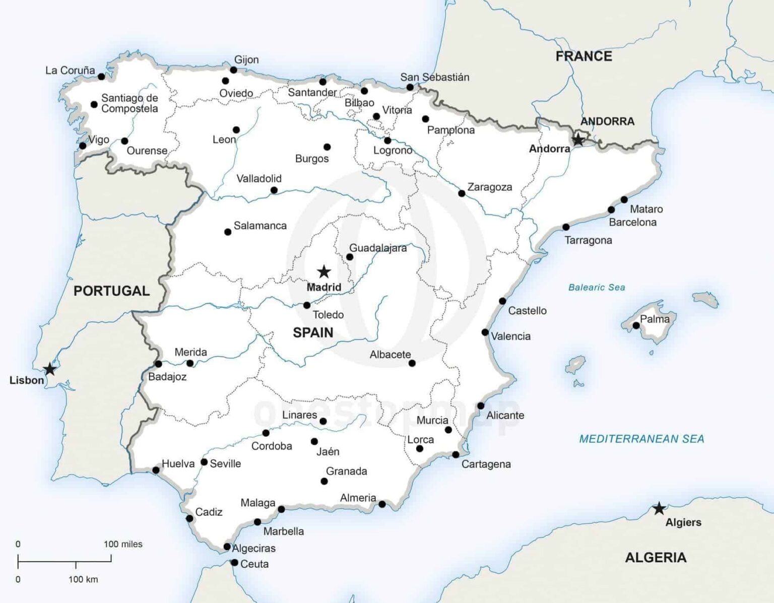 Spain Map Appendix Printable Spain Map - Jenny Blog