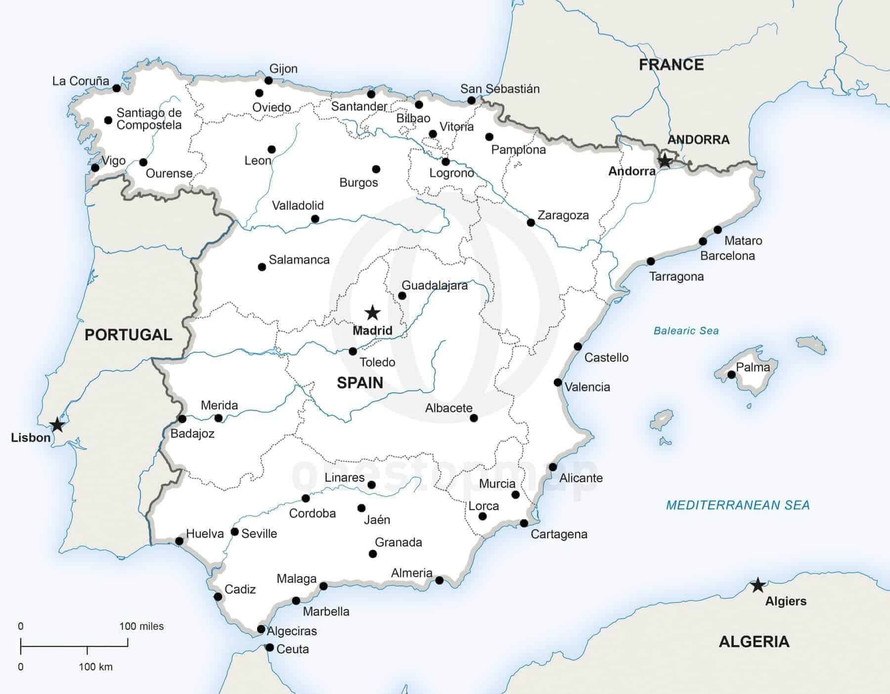 Printable Spain Map