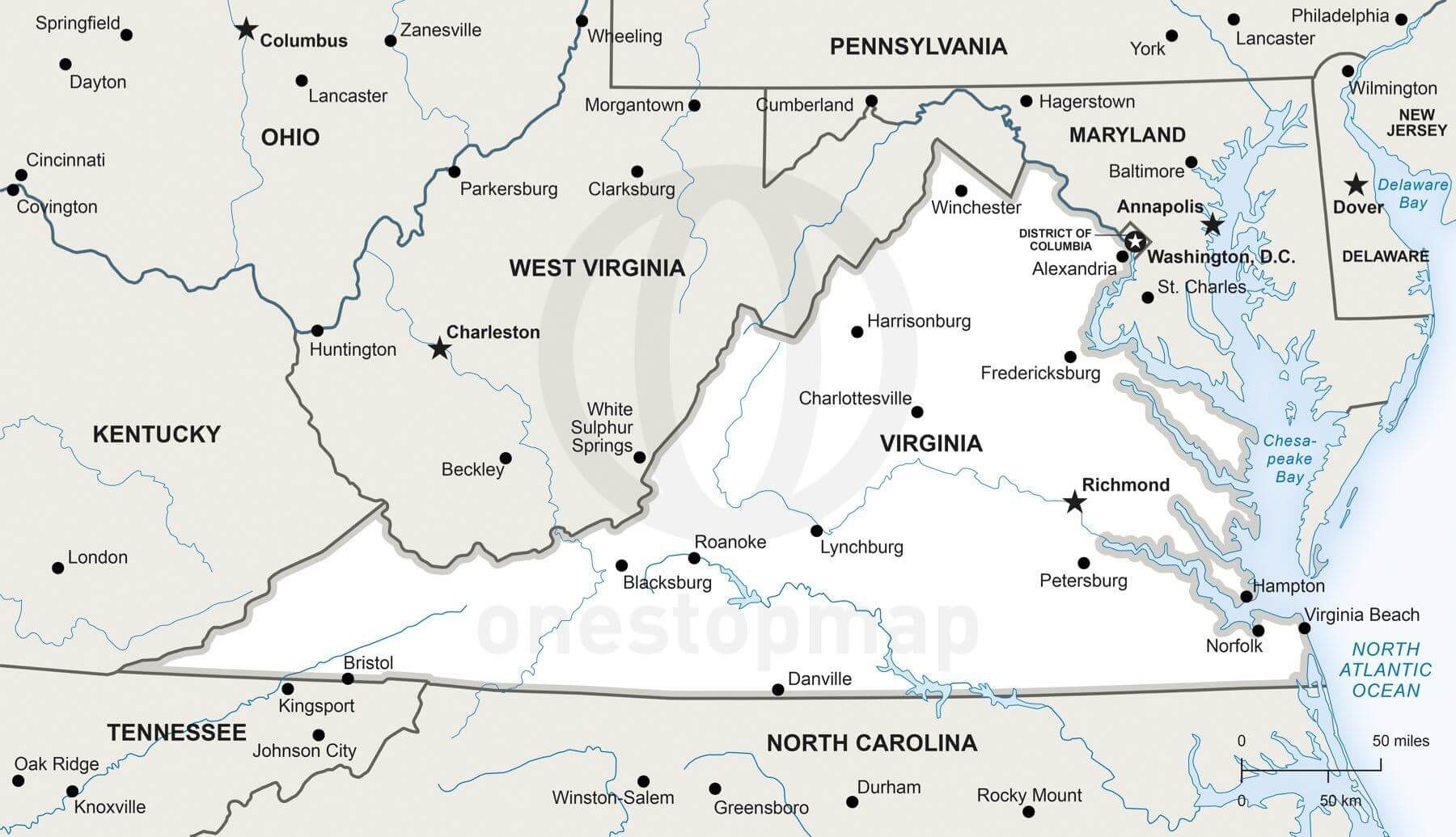 printable map of virginia