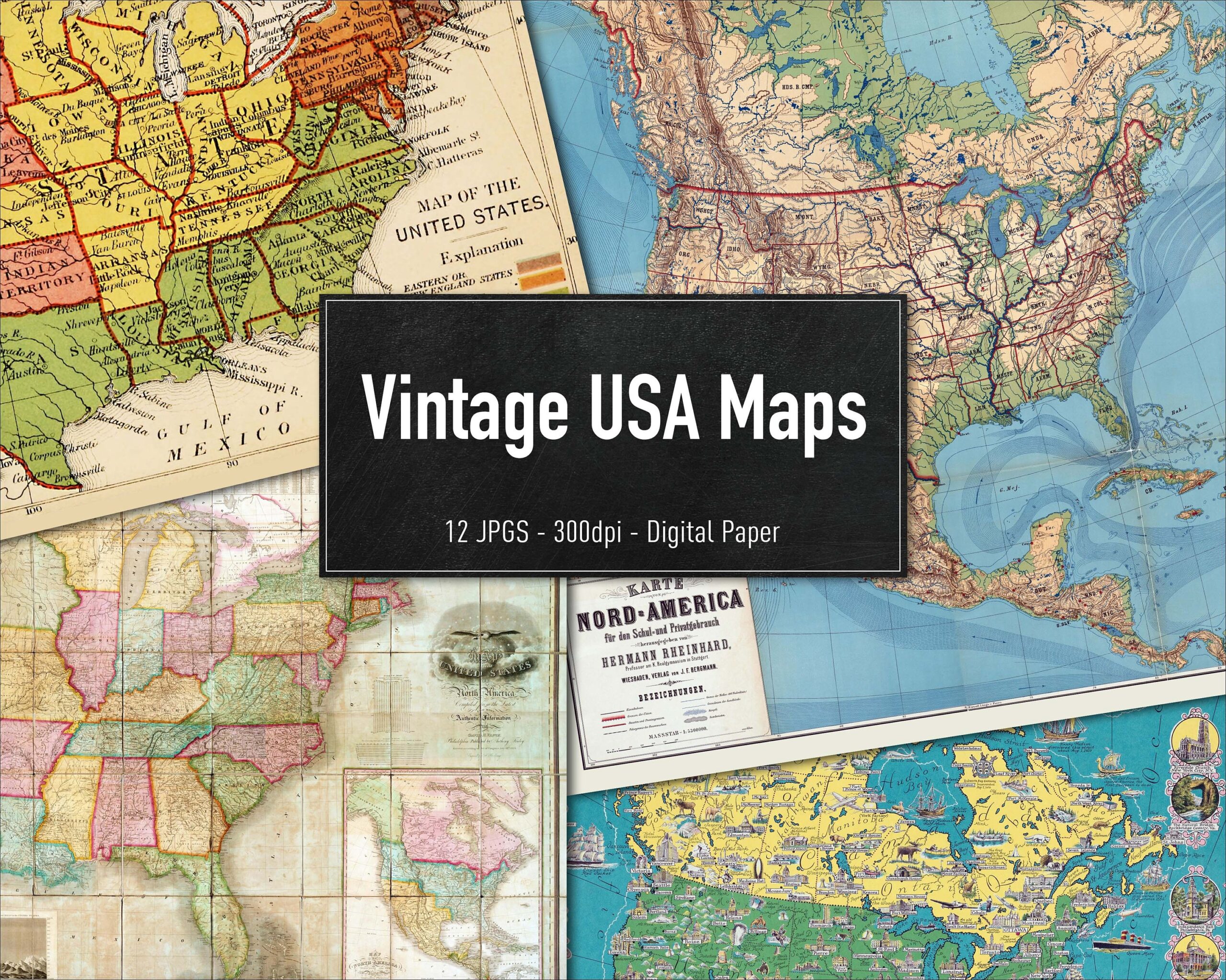 vintage map printable