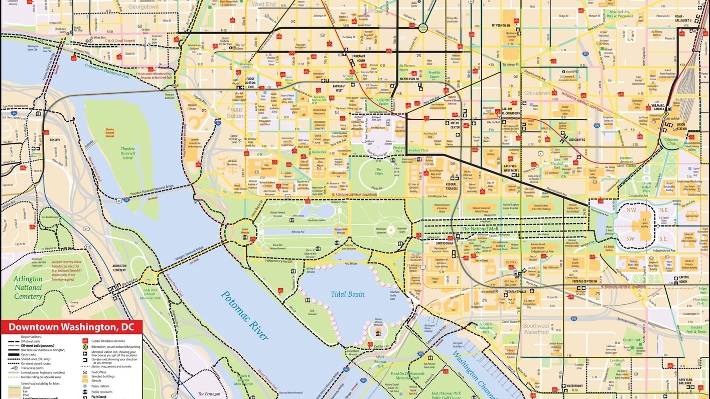 washington dc visitors map printable