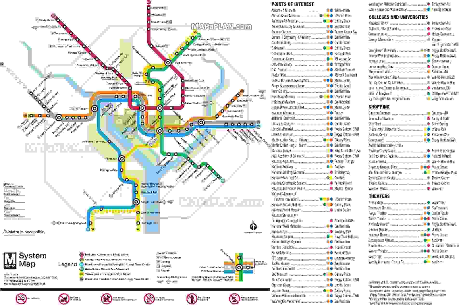 washington metro map printable