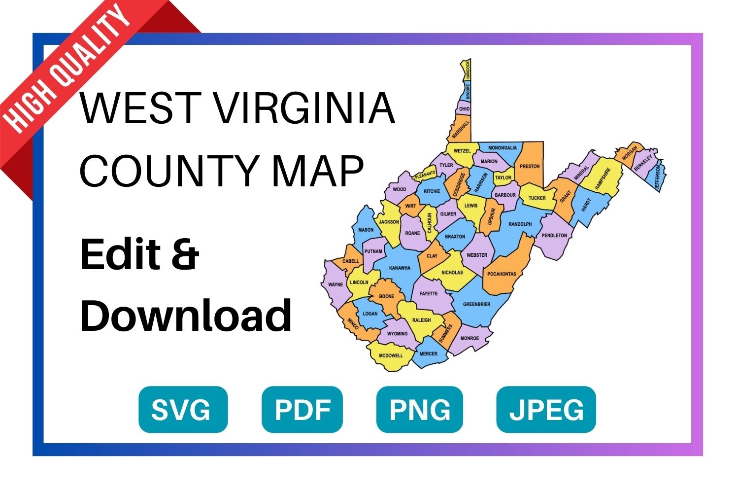 wv county map printable wv county map printable