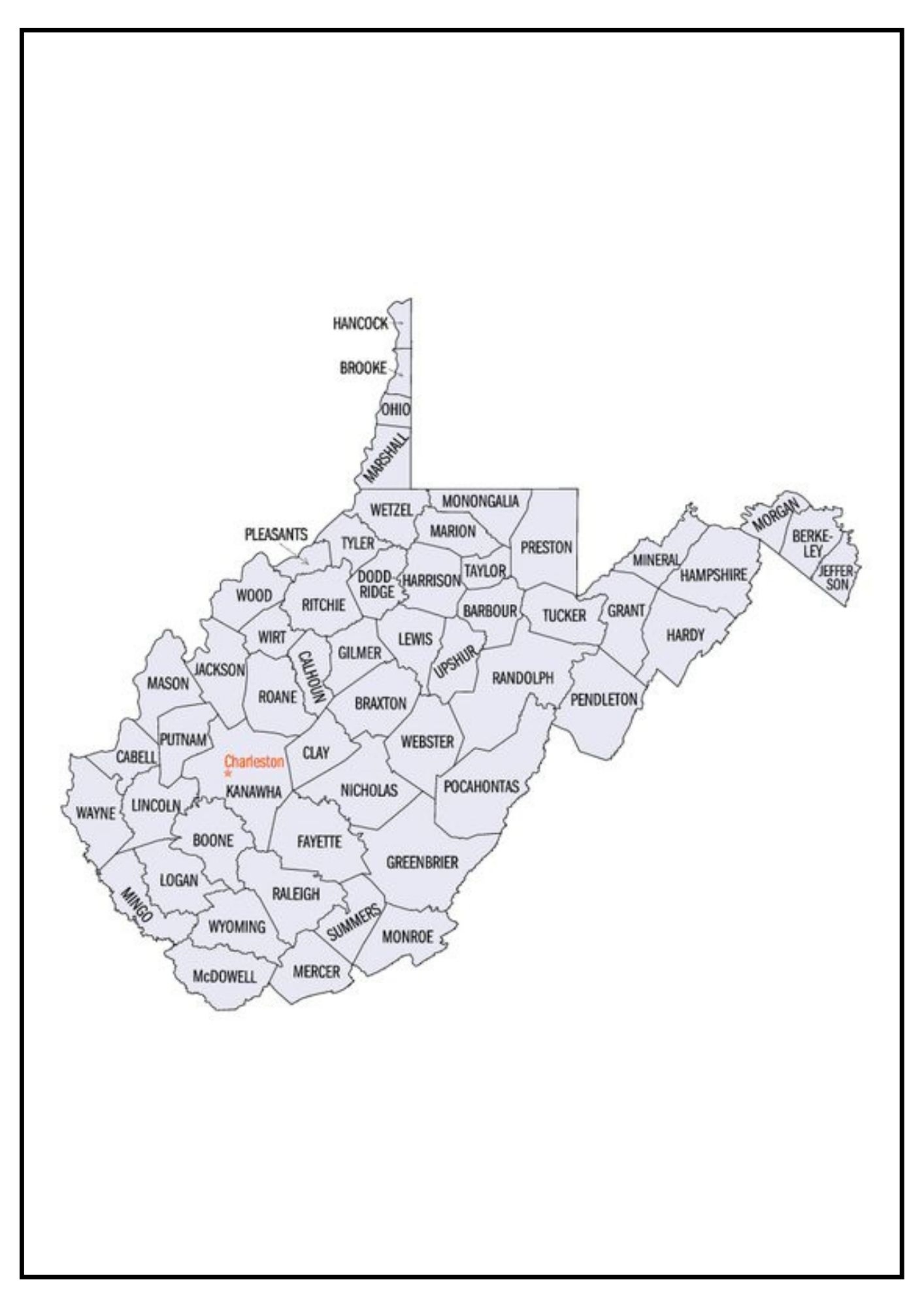 West Virginia County Map Map Of WV Counties And Cities 