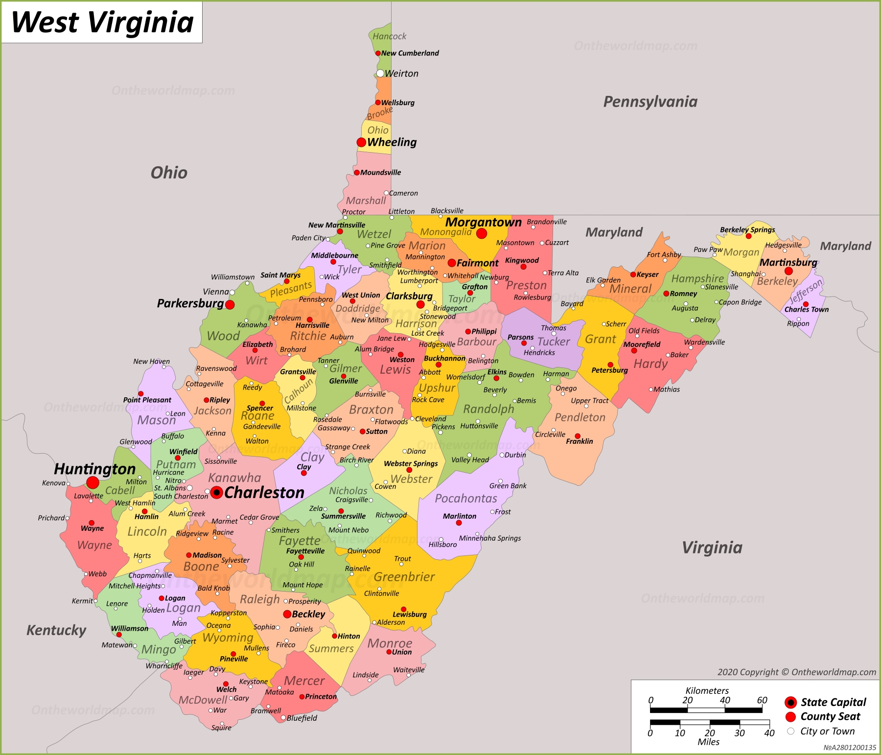 West Virginia State Map USA Maps Of West Virginia WV  West Virginia State Map USA Maps Of West Virginia WV