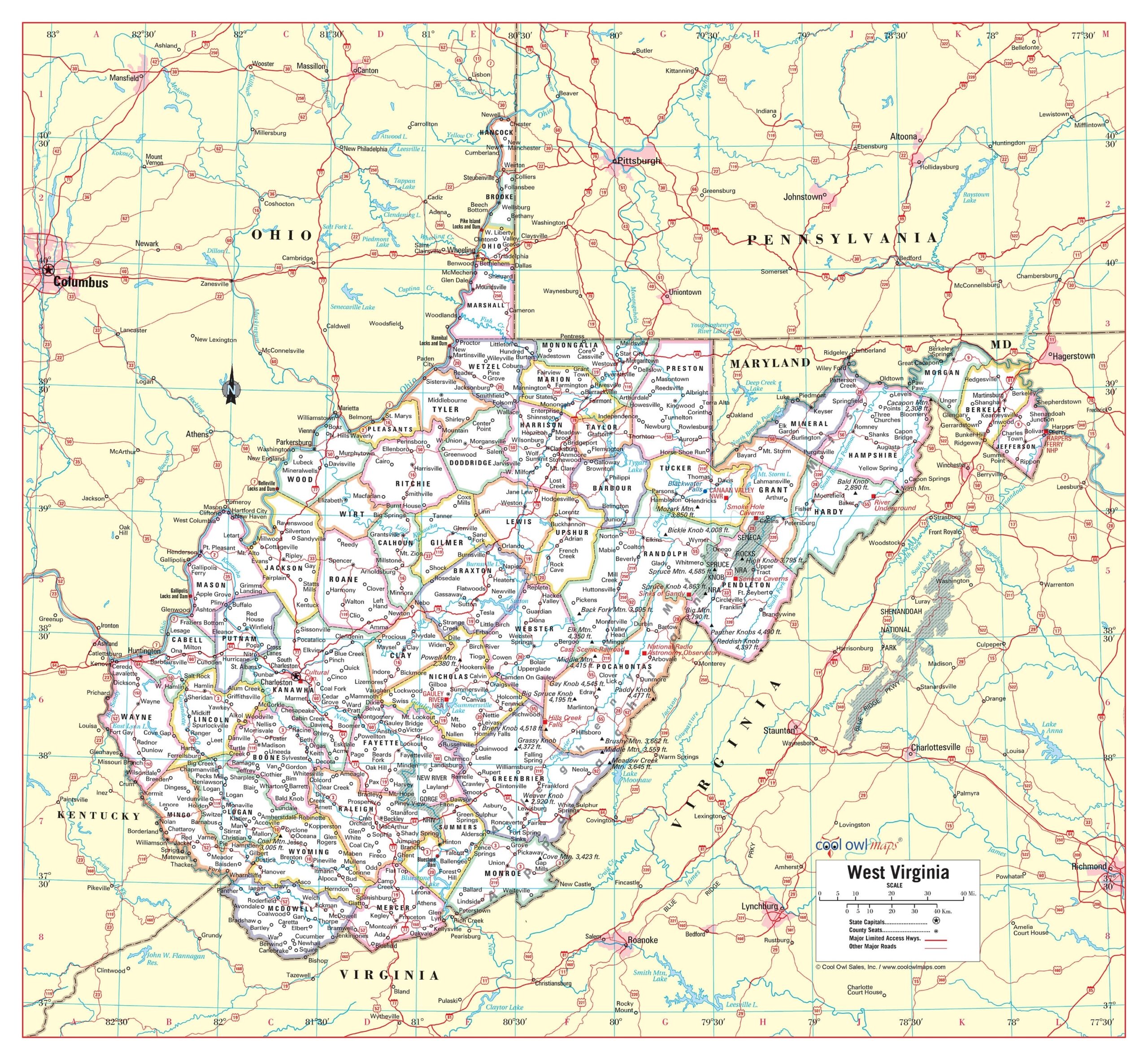 printable map of west virginia printable map of west virginia