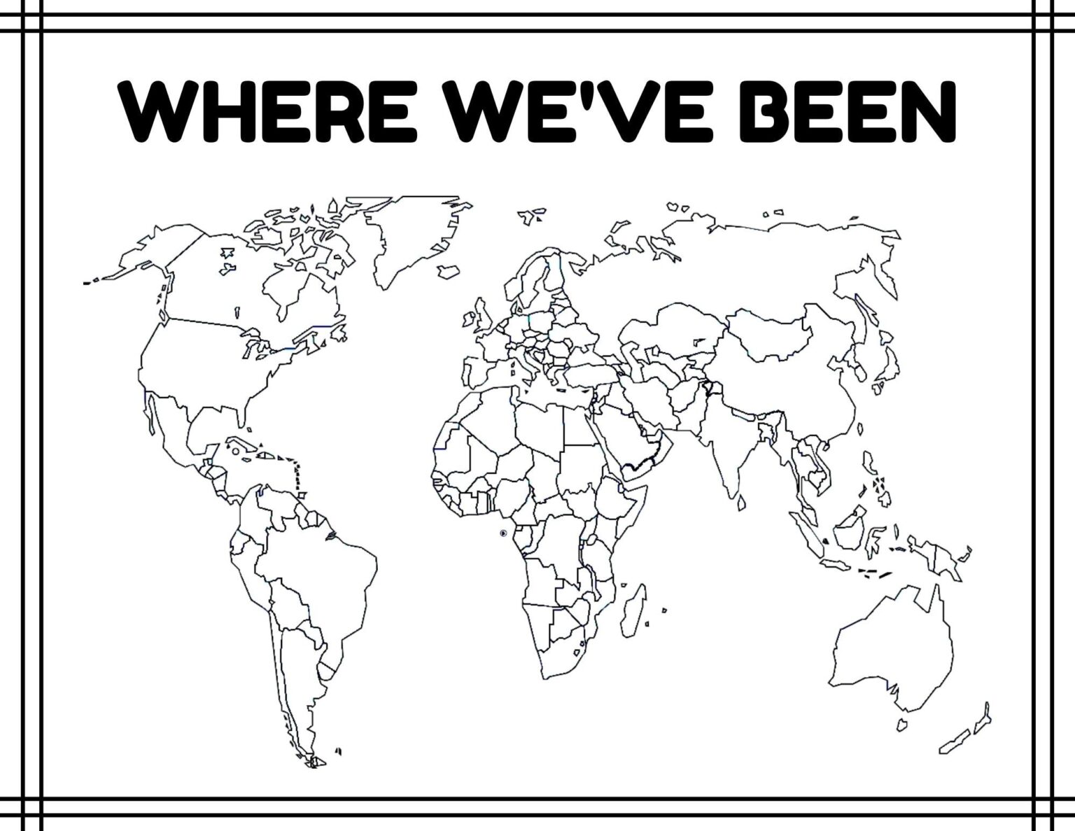 Printable World Map Coloring Page - Jenny Blog
