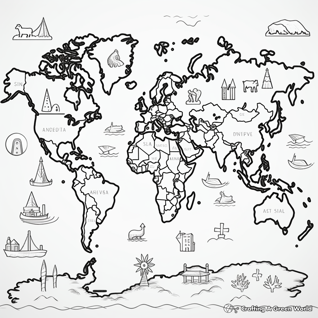 World Map Coloring Pages Free Printable  World Map Coloring Pages Free Printable