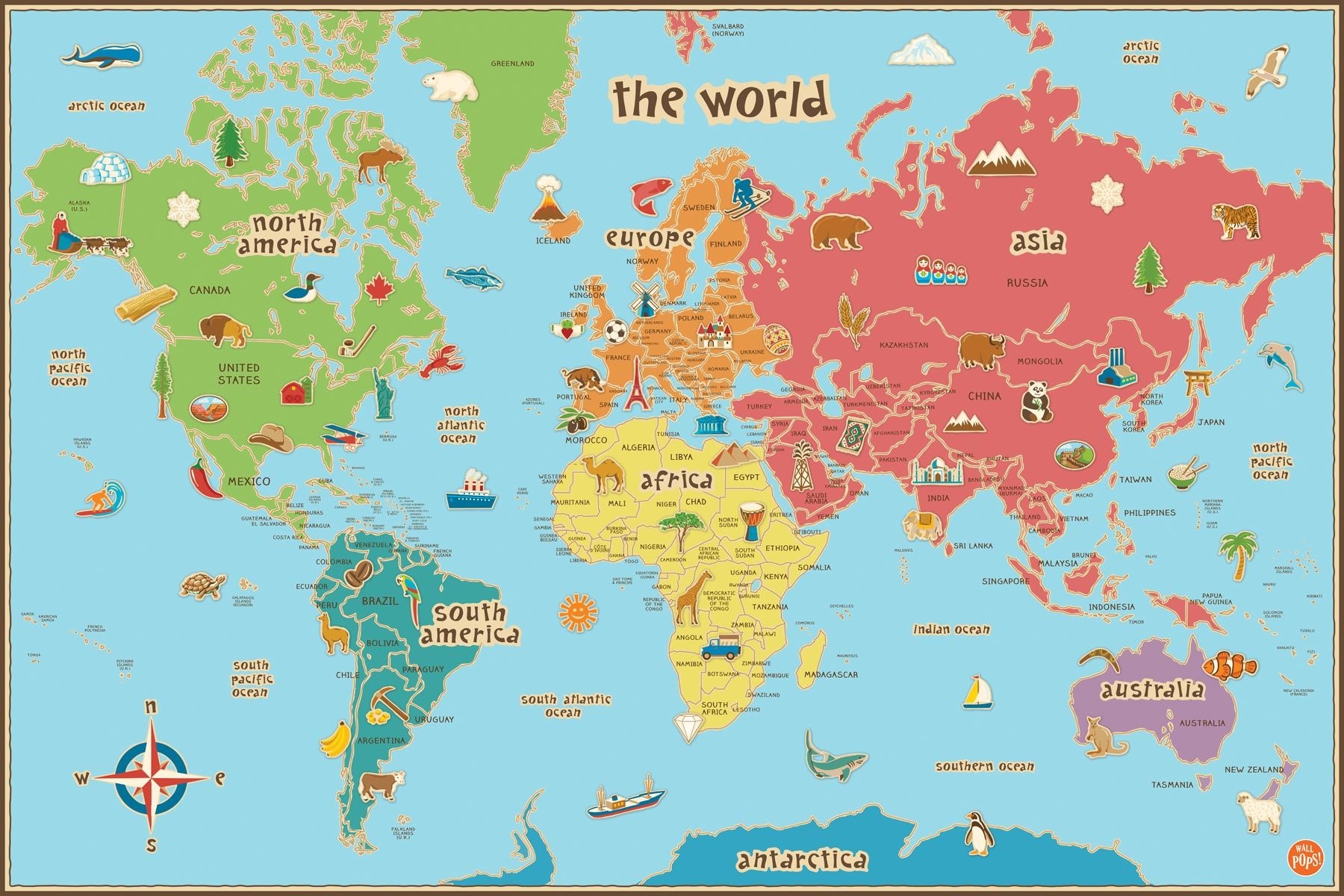 Printable Childrens World Map