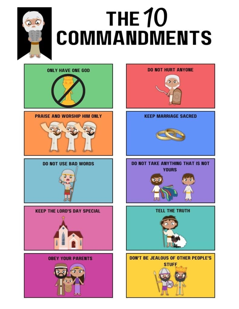 10 Commandments For Kids Printable Healing Home