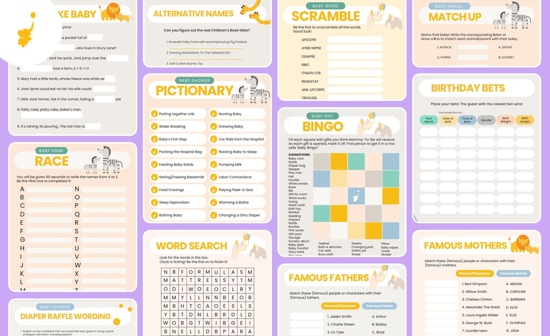 free printable baby games