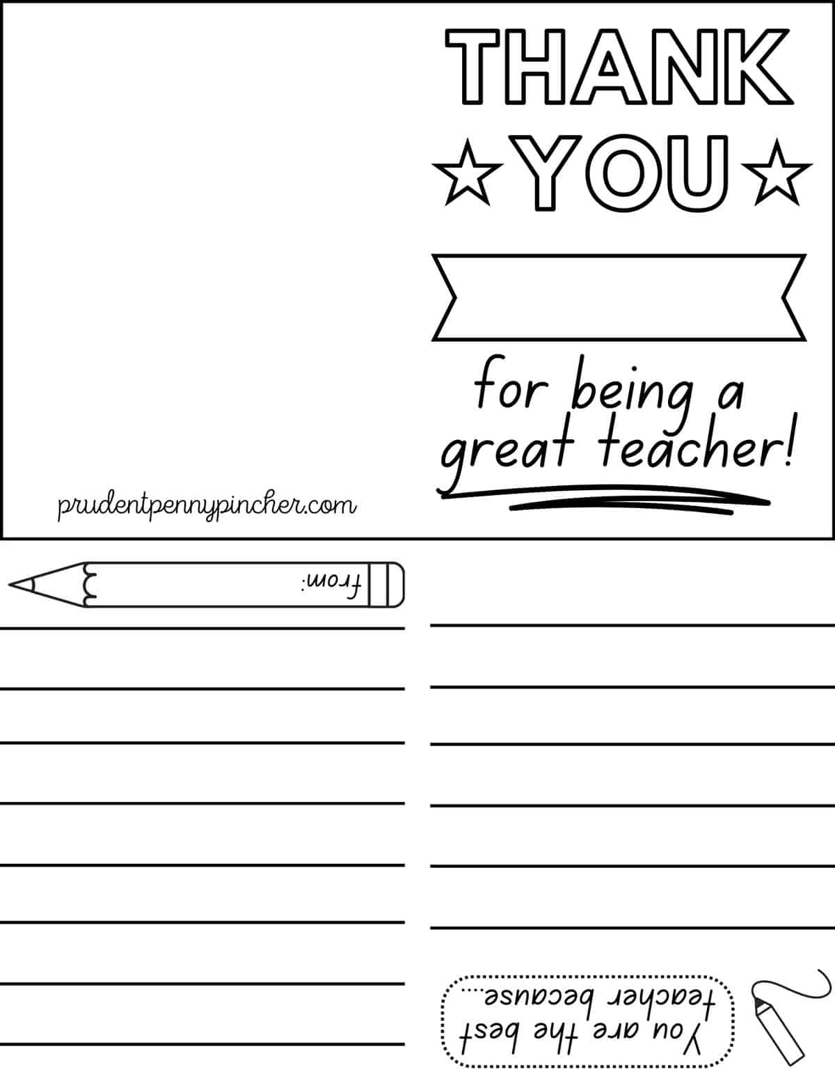 10 Free Teacher Appreciation Card Printables Prudent Penny Pincher