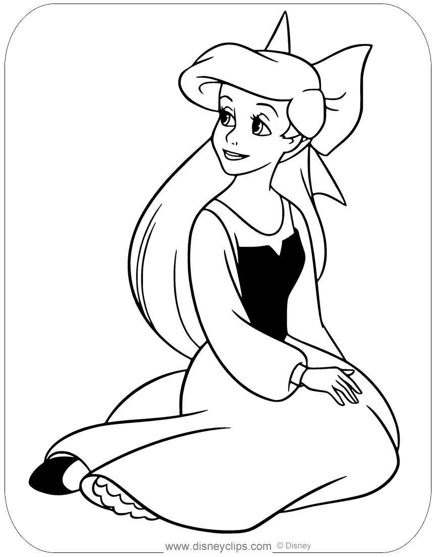 ariel printable coloring pages