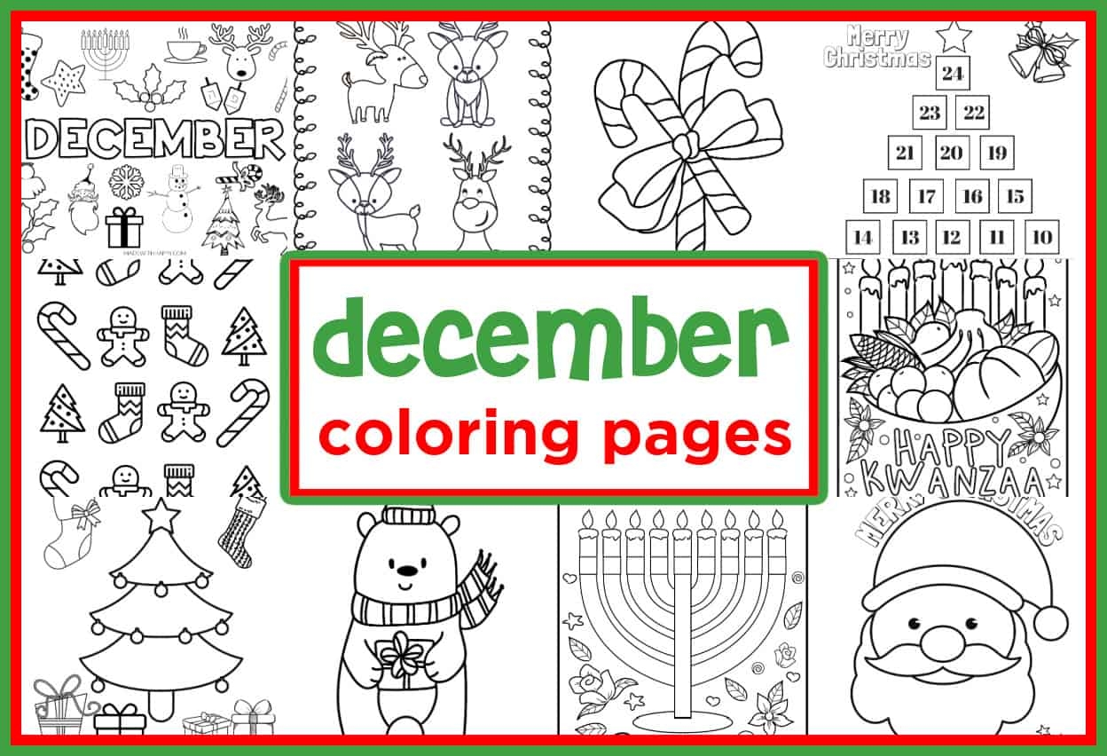 free printable december coloring pages