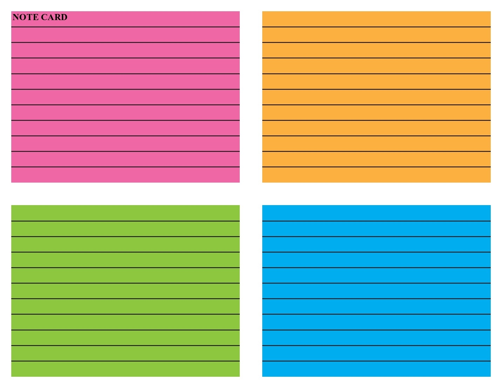 free printable index cards