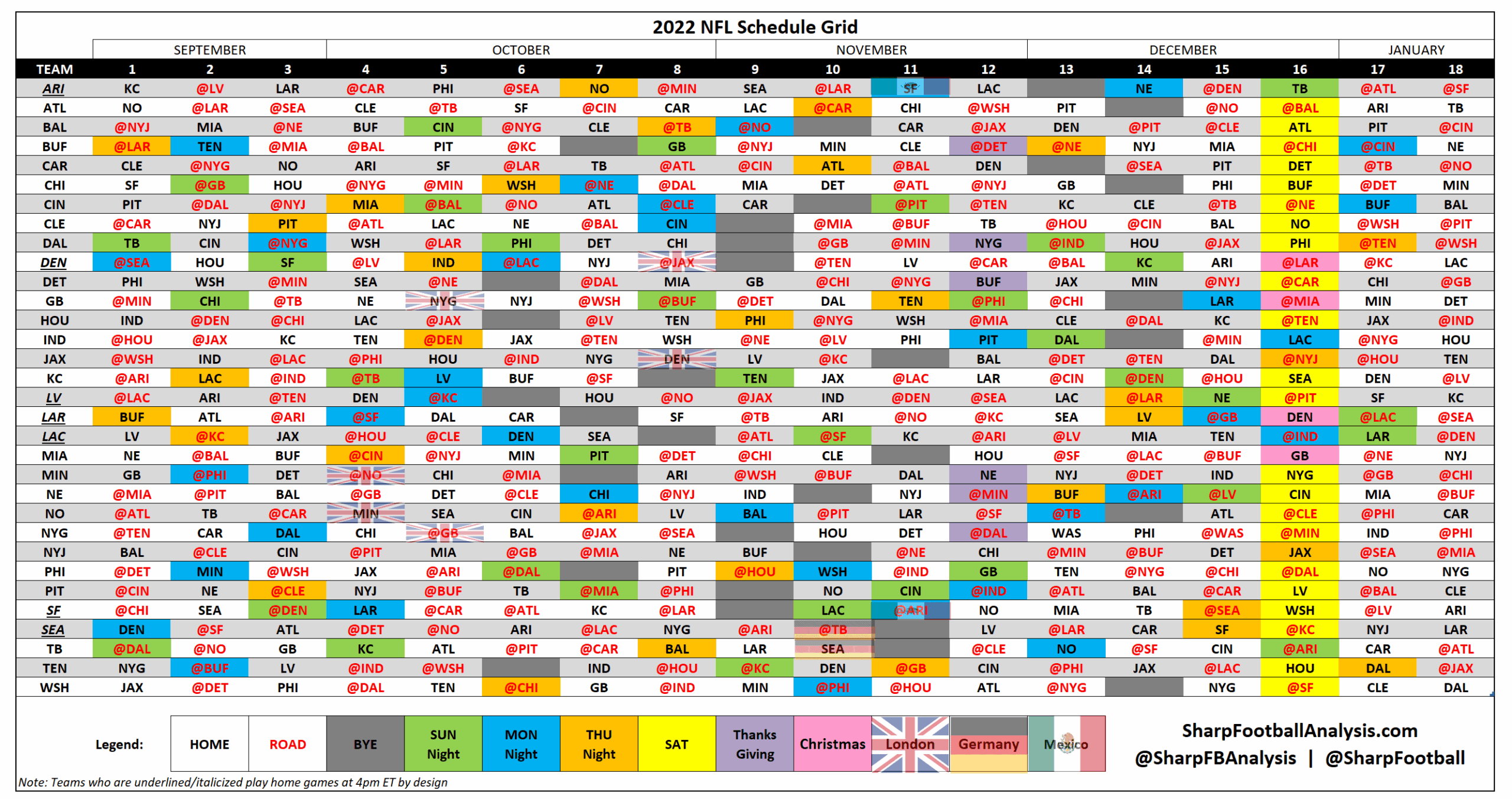 printable nfl schedule week 18