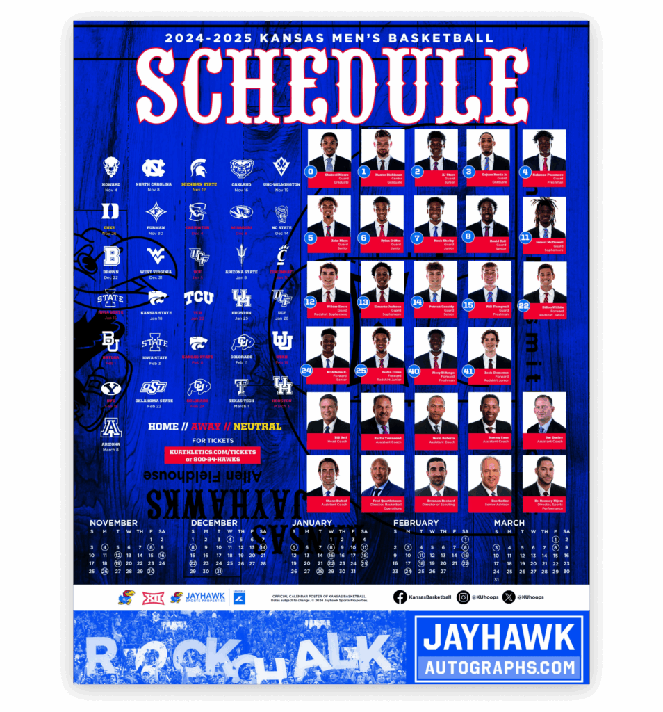 Printable Ku Men S Basketball Schedule Jenny Blog