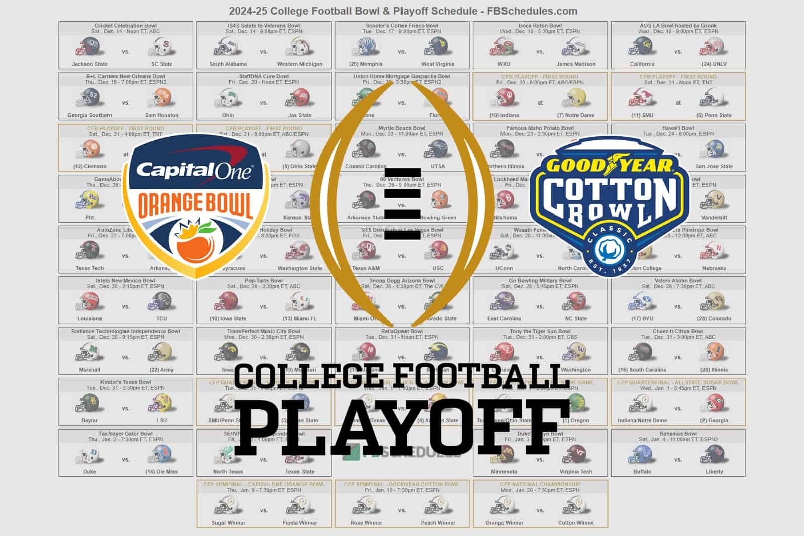 Printable Ncaa Football Schedule