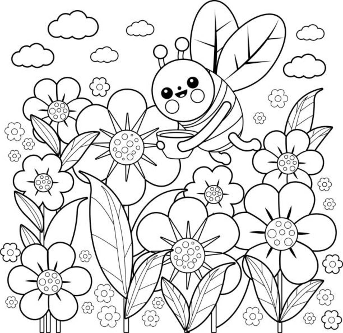 flower colouring pages free printable