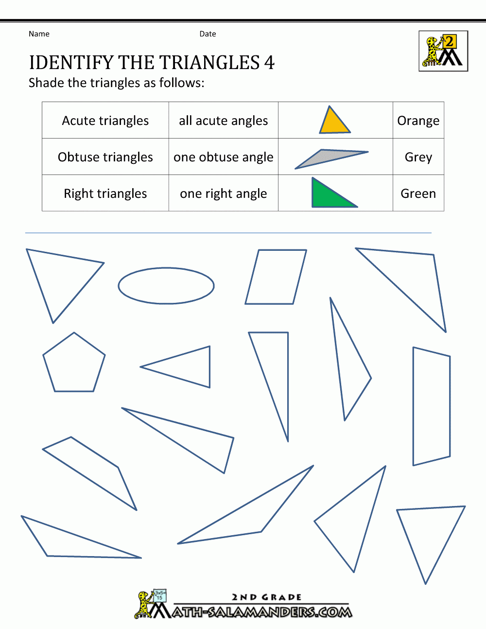 2d Shapes Worksheets 2nd Grade