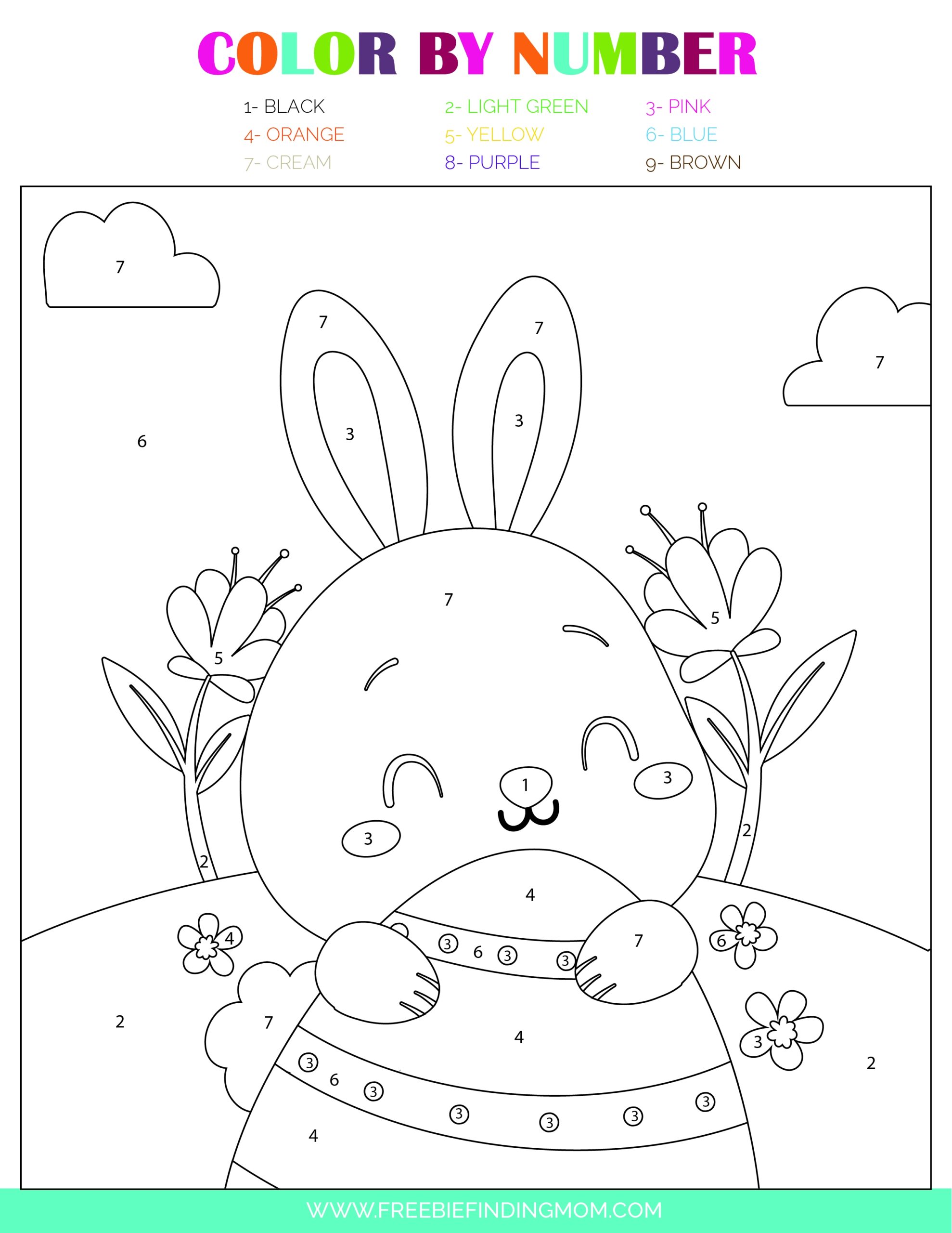 3 Free Easter Color By Number Printables