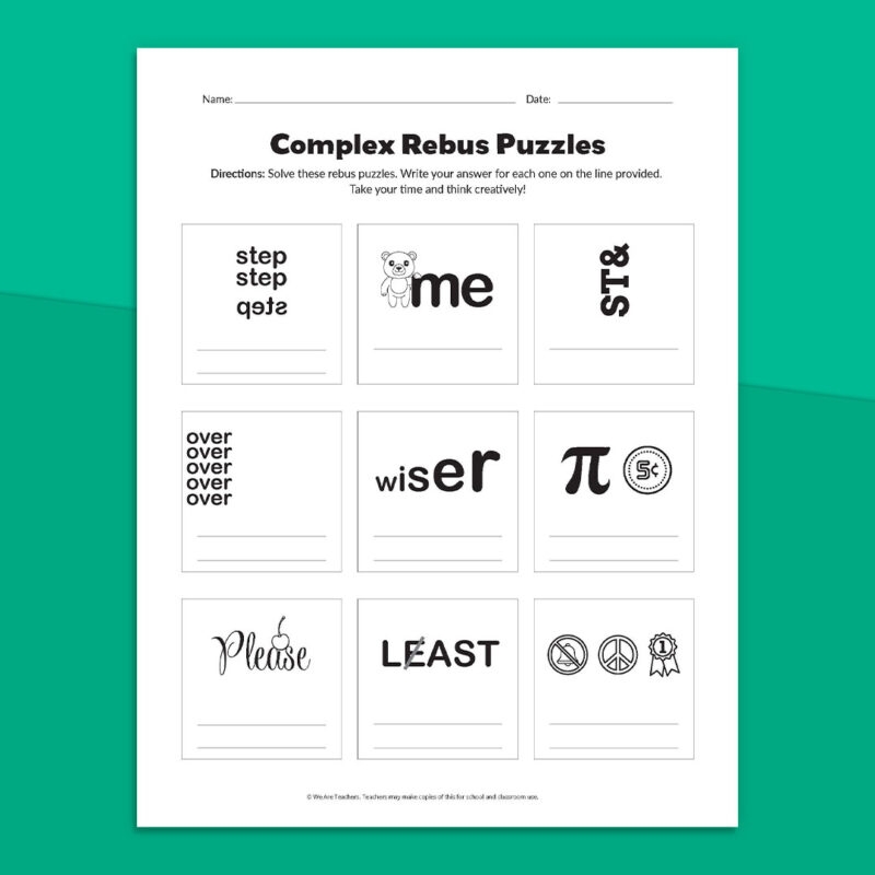 Rebus Puzzles And Answers Printable