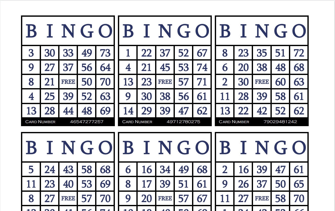 3600 Printable Bingo Cards 6 Per Page Large Activities For 