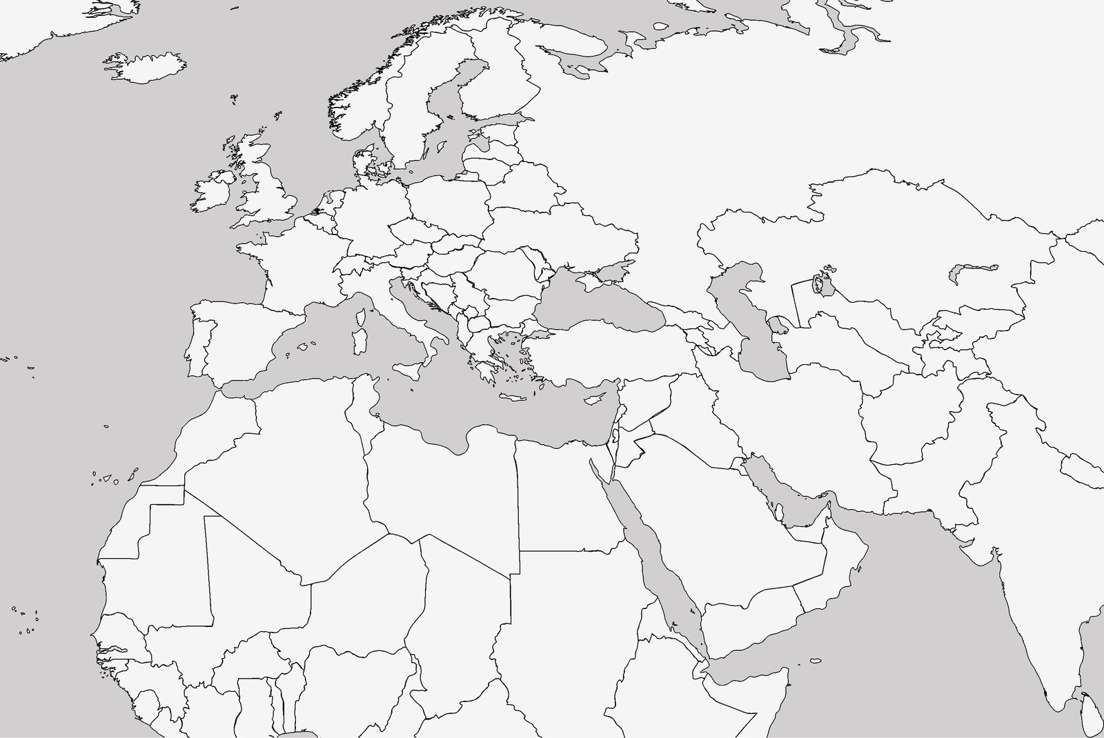 4 Free Full Detailed Blank And Labelled Printable Map Of Europe And Asia In PDF